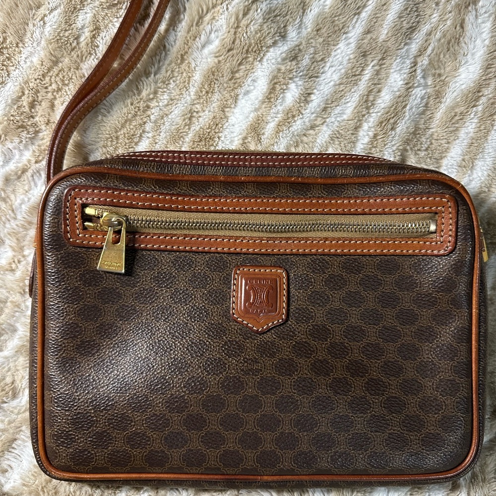 Celine Brown Leather clutch Bag